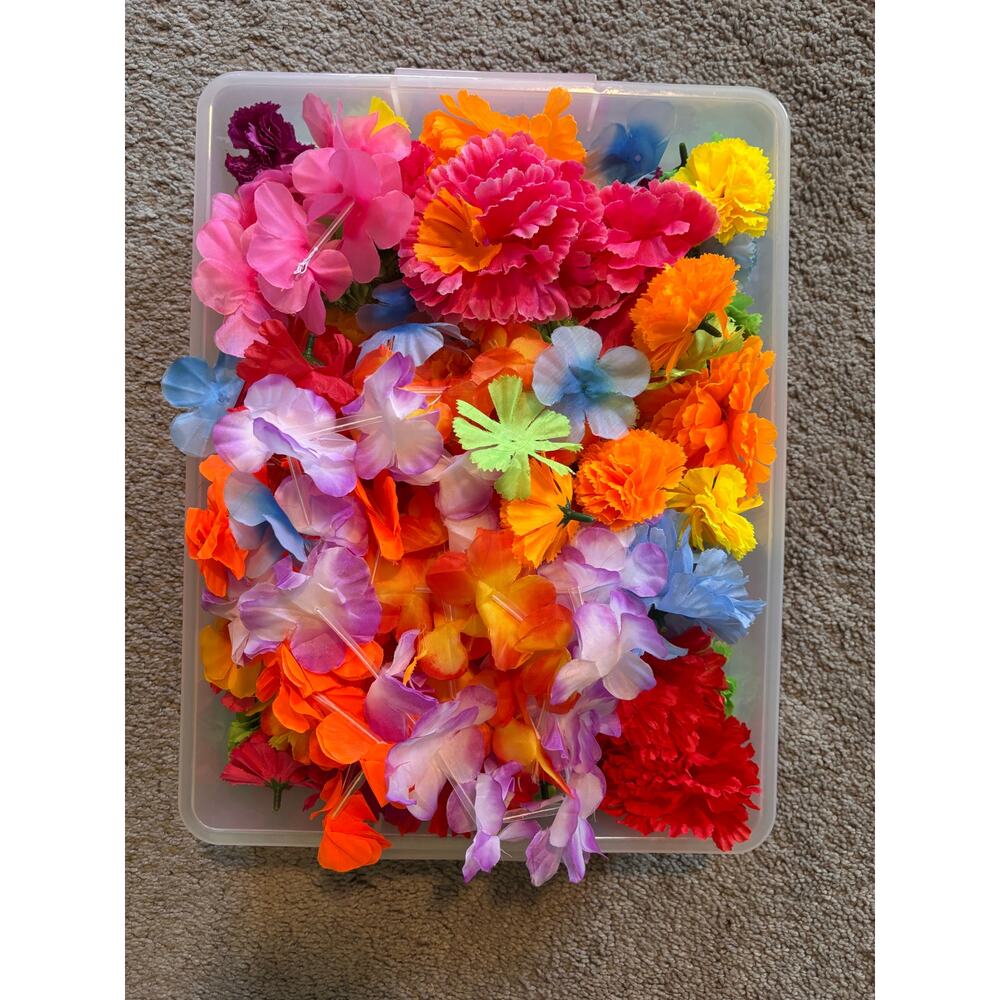 Lot of Fake Tropical Flowers and Leis